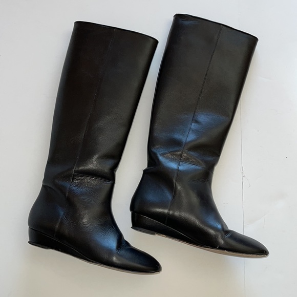 Loeffler Randall Black Matilde Tall Wedge Boots - Picture 3 of 15